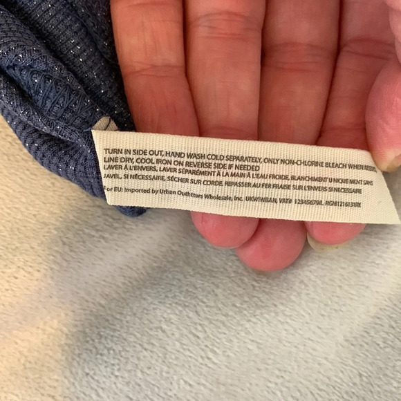 Intimately free people blue glittery sparkle crossover Bralette size XS ribbed - Picture 6 of 6